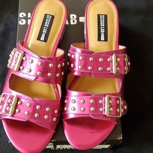 Design Lab Metallic Pink Stud Sandals